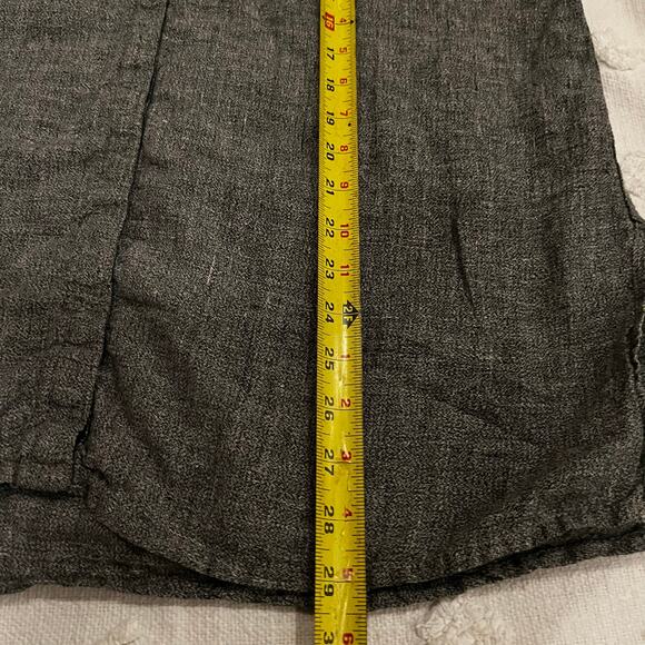 Flax 100% Linen Long Sleeve Top Gray Size M Artsy Boho Minimalist Beach Coastal - Picture 6 of 7
